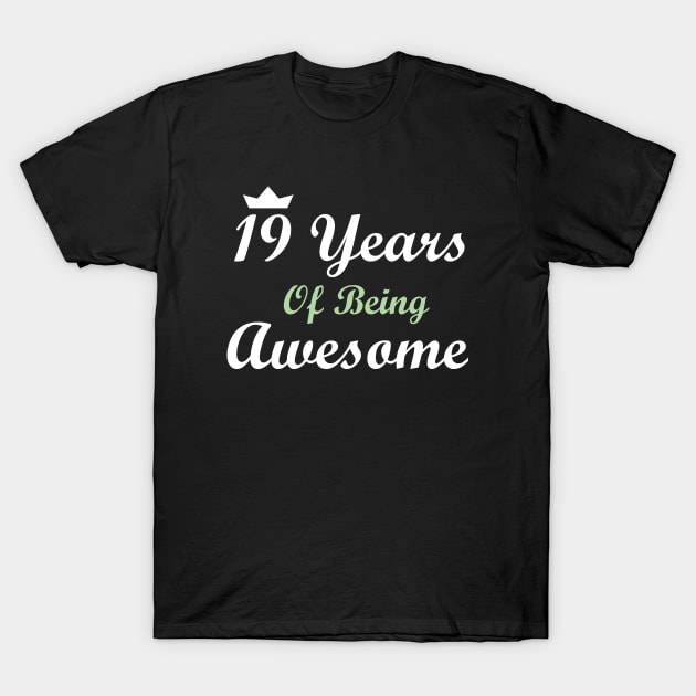 19 Years Of Being Awesome T-Shirt by FircKin